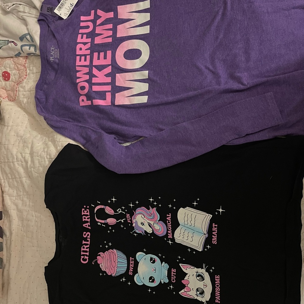Girls tops short and long sleeve